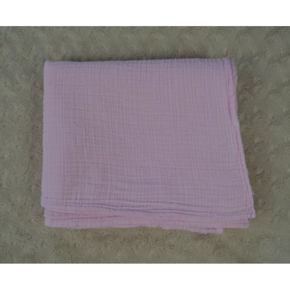 Chick Pea Baby Blanket Muslin Swaddle Solid Light Pink 100% Cotton